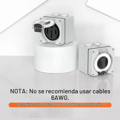 Vista 5 de Caja de toma de corriente de 50 amperios Muelnmey, panel de receptáculo al aire libre resistente a la intemperie NEMA 14-50R de 125/250 voltios