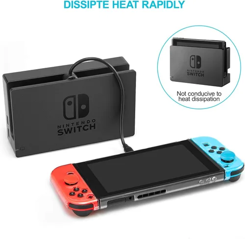 Vista 4 de Keten Kit de accesorios para interruptor NS incluye funda de transporte base de carga soporte de juego cable de extensión funda de tarjeta de juego
