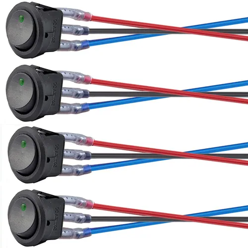 Vista 8 de Interruptor de palanca basculante, 12 V, 20 A, 24 V, 10 A, 3 pines, luz azul, encendido y apagado, KCD1, mini interruptor de palanca circular