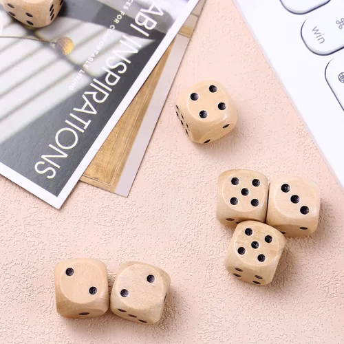 Vista 6 de Juego de 10 dados de madera D6 de madera de seis caras, juego estándar de matemáticas, mini dados de mesa para tablero de enseñanza en el aula