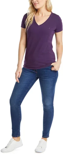 Vista 2 de Nautica Camiseta de algodón elástico con cuello en V para mujer Easy Comfort