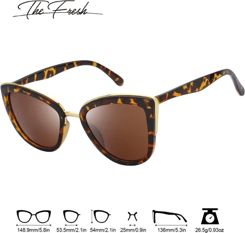 Vista 3 de The Fresh Lentes de sol polarizados estilo retro estilo ojo de gato FR17264P