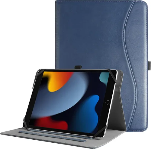 Vista 10 de HGWALP Funda universal para tablet de 9, 9.7, 10.1, 10.2, 10.5, 10.9 y 11 pulgadas, funda para tablet con múltiples ángeles de visión con correa