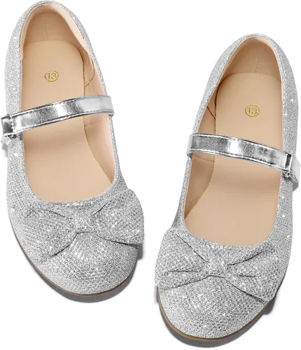 Vista 4 de K KomForme Zapatos planos de ballet para niña, antideslizantes, suaves, Mary Jane, para caminar, fiesta, zapatos de vestir para niños pequeñosniños