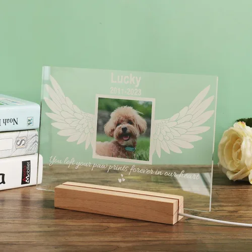 Vista 2 de Placa conmemorativa personalizada para fotos para mascotas, placa conmemorativa personalizada para mascotas, regalo de duelo de mascotas, regalo