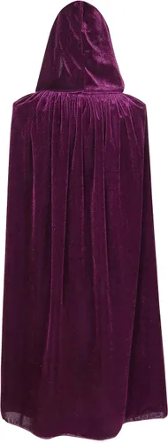 Vista 2 de BIGXIAN - Capa de terciopelo con capucha para niños, para Halloween, Navidad, cosplay, disfraces