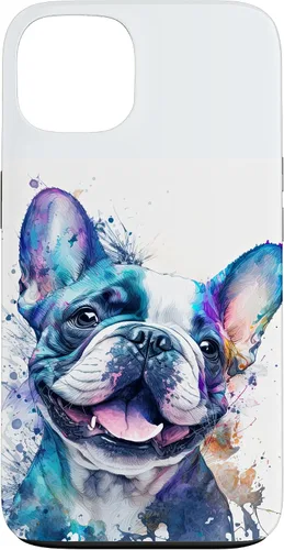 Vista 7 de Cute Frenchie Watercolor Splash Frenchie Puppy Case for iPhone 17