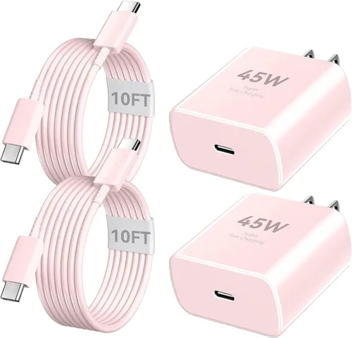 Vista 10 de Cargador para teléfono 17 16 Pro Max de carga rápida, bloque de carga USB C súper rápido de 45 W con cable de carga de 6.6 pies para 17 16 Pro