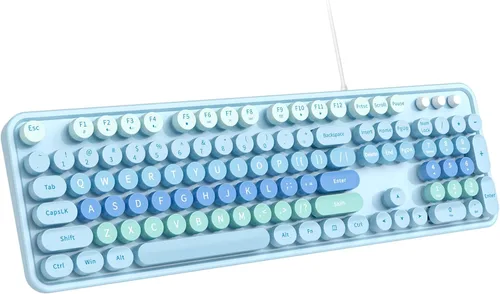 Vista 15 de Dilter Teclado USB con Cable para Computadora con Retroiluminación - Teclado de Tamaño Completo para Oficina con Numericero, Indicadores
