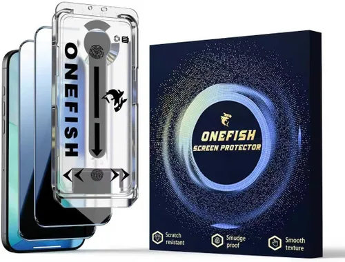 Vista 10 de OneFish Película de vidrio para iPhone 11 / XR, vidrio templado, automático, a prueba de polvo, sin burbujas, película protectora fácil de aplicar