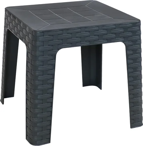 Vista 10 de Sunnydaze Adirondack - Mesa auxiliar pequeña para exteriores para elementos esenciales de balcón, mesa auxiliar cuadrada de plástico para patio