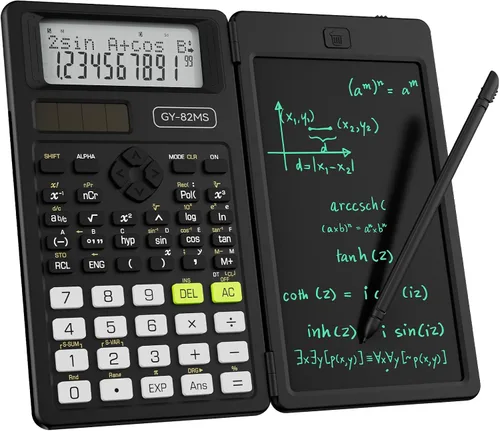 Vista 15 de Calculadora científica recargable ROATEE 991ES MAX, CalcNote Multivista de 4 líneas con pantalla LCD, bloc de notas de escritura plegable portátil