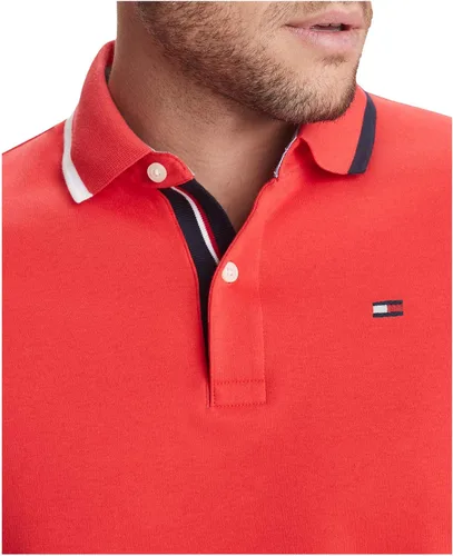 Vista 4 de Tommy Hilfiger Camisa polo de algodón de manga corta para hombre con ajuste personalizado