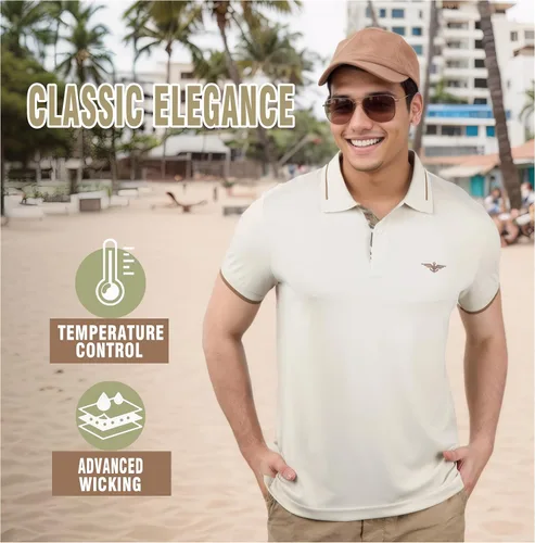 Vista 5 de Albert Morris Paquete de 4 camisas polo de manga corta a rayas para hombre