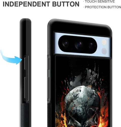 Vista 1398 de Compatible con Google Pixel 4A 5G Mobile Case Creative Acrylic Panel trasero Silicona Protección Grip especialmente diseñado para Google Pixel 4A 5G