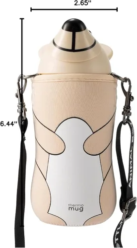 Vista 8 de THERMO MUG AB20-38 ANIMAL BOTTLE BEAR - Botella deportiva, botella de animales, 12.8 fl oz (12.8 fl oz), marfil