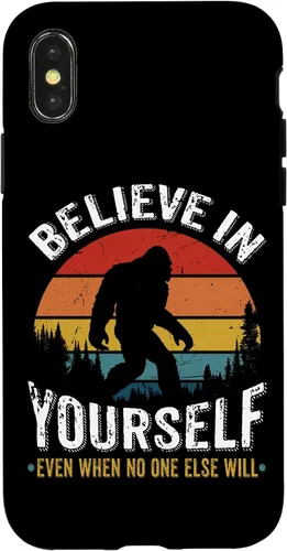 Vista 5 de Funda inspiradora para iPhone 16 Believe in Yourself Retro Bigfoot Sasquatch