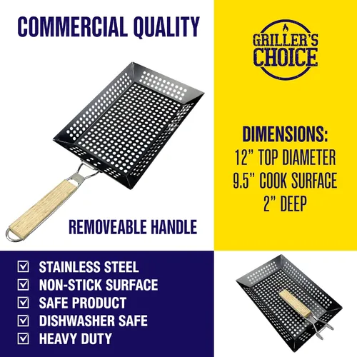 Vista 2 de Griller's Choice - Cesta para parrilla (rectangular)