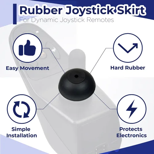 Vista 7 de AlveyTech Joystick Skirt - Fits Shark, SPJ, and A-Series, Replacement for Dynamic Joystick Remotes, Electric Power Chair & Wheelchair, Rubber Boot