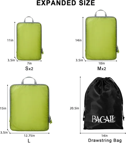 Vista 22 de BAGAIL 4 Set/6 Set Ultraligero Compresión Embalaje Cubos Organizador de Embalaje para Accesorios de Viaje Equipaje Maleta Mochila