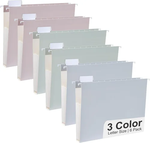 Vista 15 de Y YOMA Tamaño carta, paquete de 6 carpetas colgantes de acordeón con capacidad adicional, carpeta decorativa reforzada, carpeta expandible