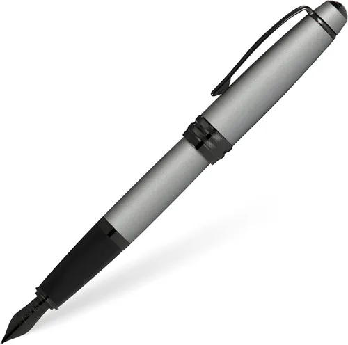Vista 16 de Cross Bailey Pluma Fuente Recargable Presentada en una Caja de Regalo Premium - Punta Media, Tinta Negra, Negro Fountain Pen for Effortless