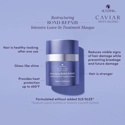 Vista 3 de Alterna Cuidado del cabello CAVIAR Anti-Aging Reestructuring Bond Repair Máscara de tratamiento intensivo sin enjuague 1.7oz Repara, fortalece