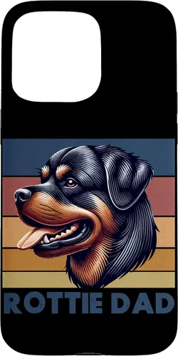 Vista 28 de Rottweiler Dad Rottie Father Dog Parent Father's Day Retro Case for iPhone 16
