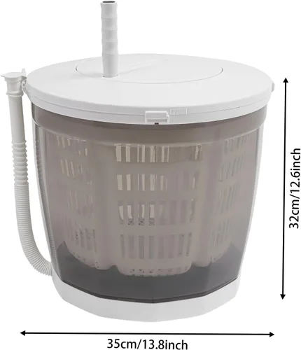 Vista 8 de Lavadora no eléctrica 2 en 1, lavadora compacta, secadora de centrifugado de ropa manual, lavadora pequeña, 4.4 lbs/4.4 libras