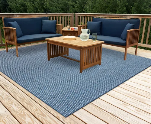 Vista 34 de Liora Manne Carmel - Alfombra tejida de perfil bajo de fácil cuidado para interiores y exteriores, color aguamarina, 6 pies 6 pulgadas x 9 pies 4