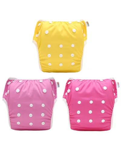 Vista 16 de ALVA Pañales de natación BABY 2 piezas reutilizables para bebé niña de 0 a 8 meses, pañales de natación ajustables a presión lavables para piscina