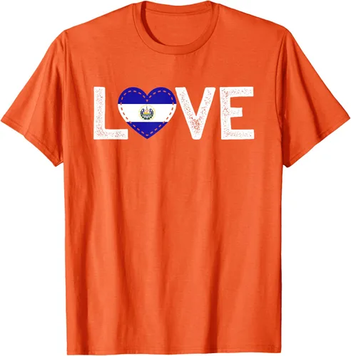 Vista 55 de Camiseta de regalo con la bandera de El Salvador LOVE, Negro, S