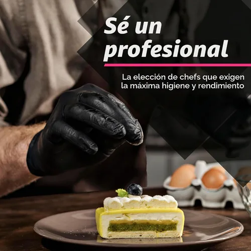 Vista 2 de MAMISON Black Nitrile Disposable Gloves, Powder-Free, Latex-Free, 4 Mil, 100 Count, Food Safe, BBQ, Kitchen, Cooking