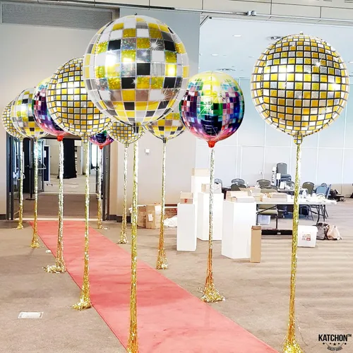 Vista 7 de KatchOn Globos de bola de discoteca multicolor de 22 pulgadas, paquete de 6