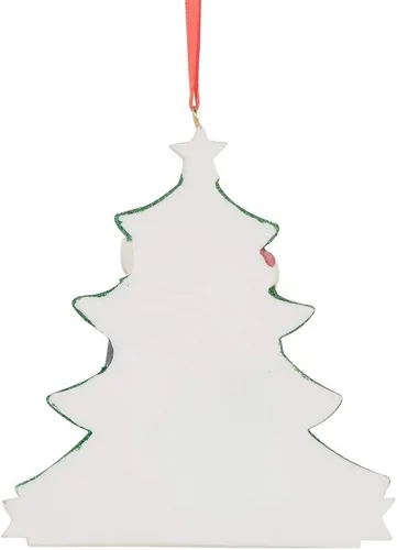 Vista 8 de Nuestro primer adorno de Navidad de boda para pareja - Adorno personalizado de árbol de Navidad para pareja recién casada - Mr & Mrs primer adorno