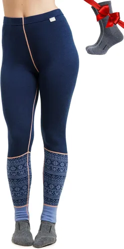 Vista 9 de 100% lana merino capa base mujer pantalones - Leggings térmicos ropa .Negro 250