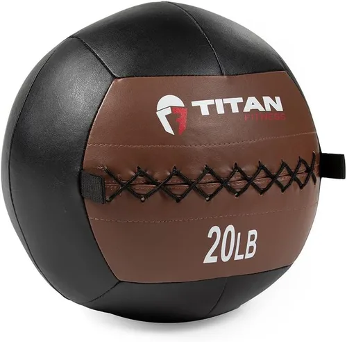 Vista 10 de Titan Fitness Soft Leather Medicine Wall Ball Durable, Endurance, Cardio, Core Strength