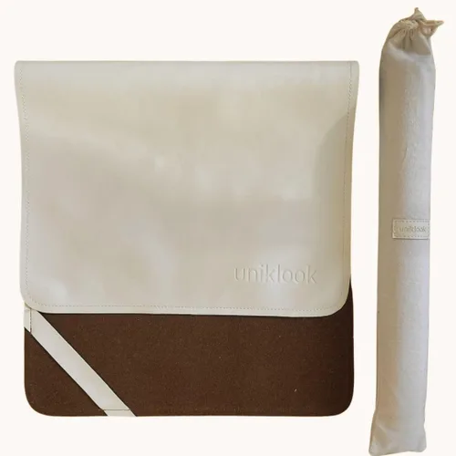 Vista 15 de UNIKLOOK Cambiador portátil de cuero - Cuero vegano - Cambiador de bebé de viaje - Estación de cambio de pañales portátil multiusos impermeable 14 x