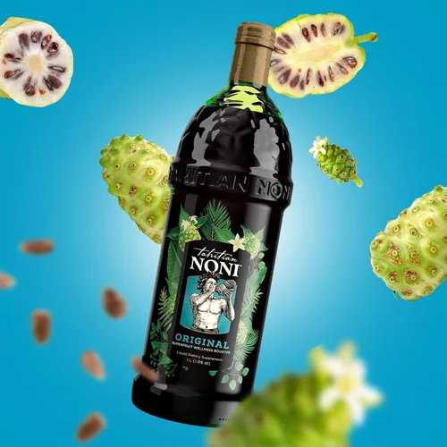 Vista 6 de TAHITIAN NONI Jugo de Morinda, original y auténtico, puré de frutas Noni de Tahití con arándano natural y uva (resveratrol), bebida de bienestar