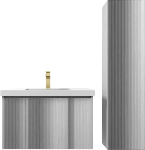Vista 23 de Blossom Lavabo de baño de 20 pulgadas con tocador, todo en madera montado en la pared, gabinete flotante de baño con tocador con fregadero
