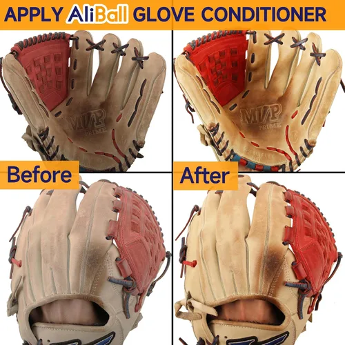 Vista 7 de AliBall Kit de rotura de guantes de béisbol, juego completo con mazo de guantes, aceite, acondicionador, envoltura, cepillo y tela, suaviza y da
