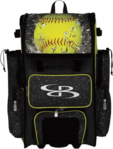 Vista 10 de Boombah Rolling Superpack - Bolsa para equipo de béisbol/sóftbol, mango telescópico, capacidad para 4 bates, versión con ruedas, luz de sóftbol