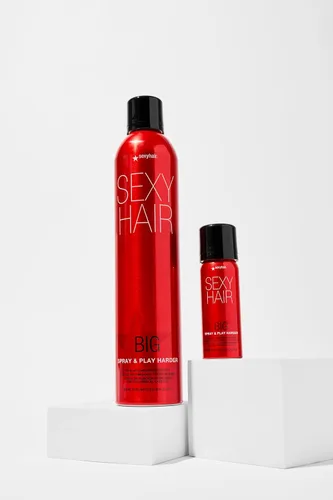 Vista 5 de SexyHair - Laca voluminizadora para el cabello Big Spray & Play Harder Firm, sujeción y brillo todo el día, con resistencia a la humedad hasta 72