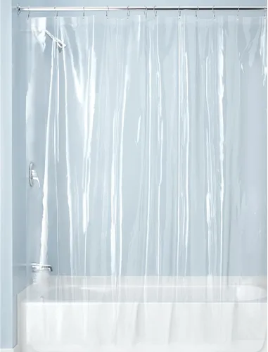 Vista 4 de InterDesign PEVA calibre 3 forro de cortina de ducha – resistente al moho, última intervensión de PVC, 100% poliéster, Transparente, Estándar