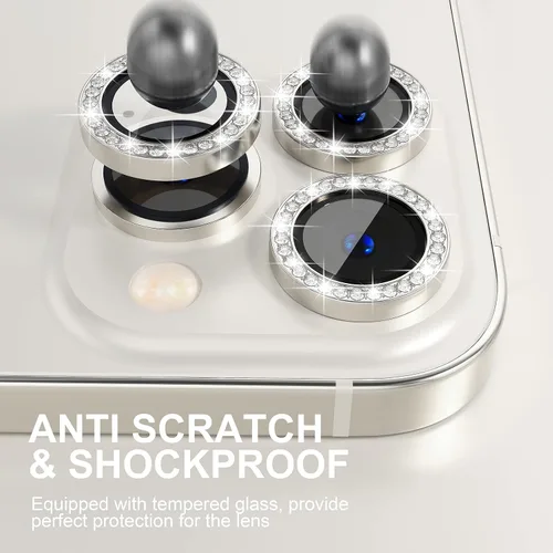 Vista 52 de Choiche Compatible para iPhone 16 Pro/iPhone 16 Pro Max Protector de Lente de Cámara, Vidrio Templado 9H Protector de Pantalla de Cubierta de Cámara