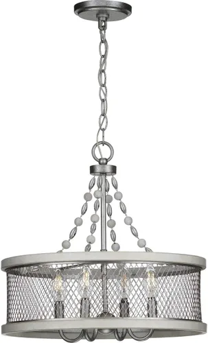 Vista 3 de Progress Lighting Austelle Collection - Lámpara de araña de 4 luces galvanizada