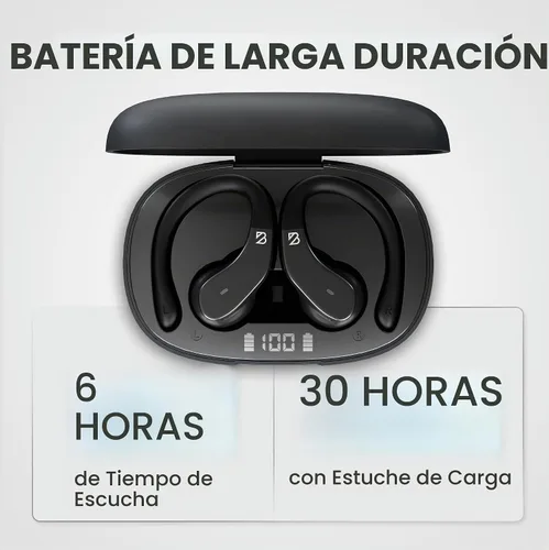 Vista 6 de Back Bay Audio - Auriculares inalámbricos para corredores, auriculares Bluetooth envolventes para entrenamiento, auriculares Bluetooth inalámbricos