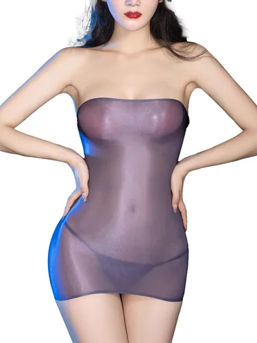 Vista 2 de YiZYiF Minivestidos de tubo sólido para mujer, con tanga