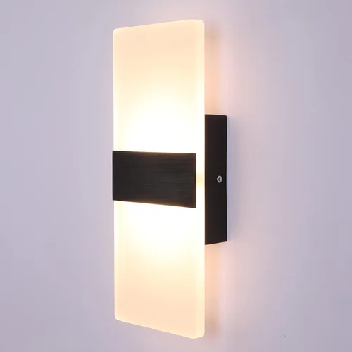 Vista 12 de Lightess Aplique de pared moderno regulable. Lámpara de pared de 12 W en negro, lámpara de pared interior de acrílico para dormitorio, sala