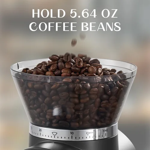 Vista 6 de AYCHIRO Molinillo de café de rebaba cónica, molinillo de granos de café con 30 configuraciones de molienda, molinillo de rebabas automático para uso